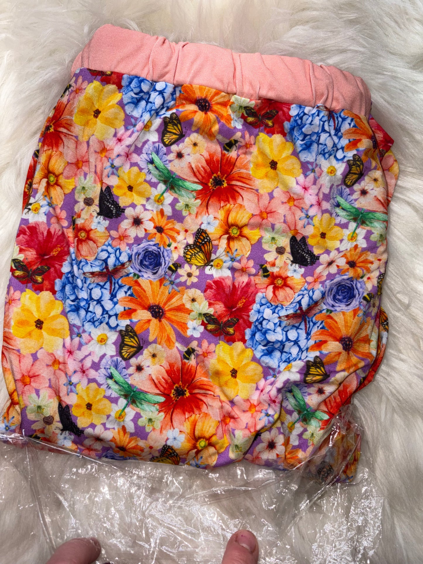 Purple Floral Medium Adult Joggers