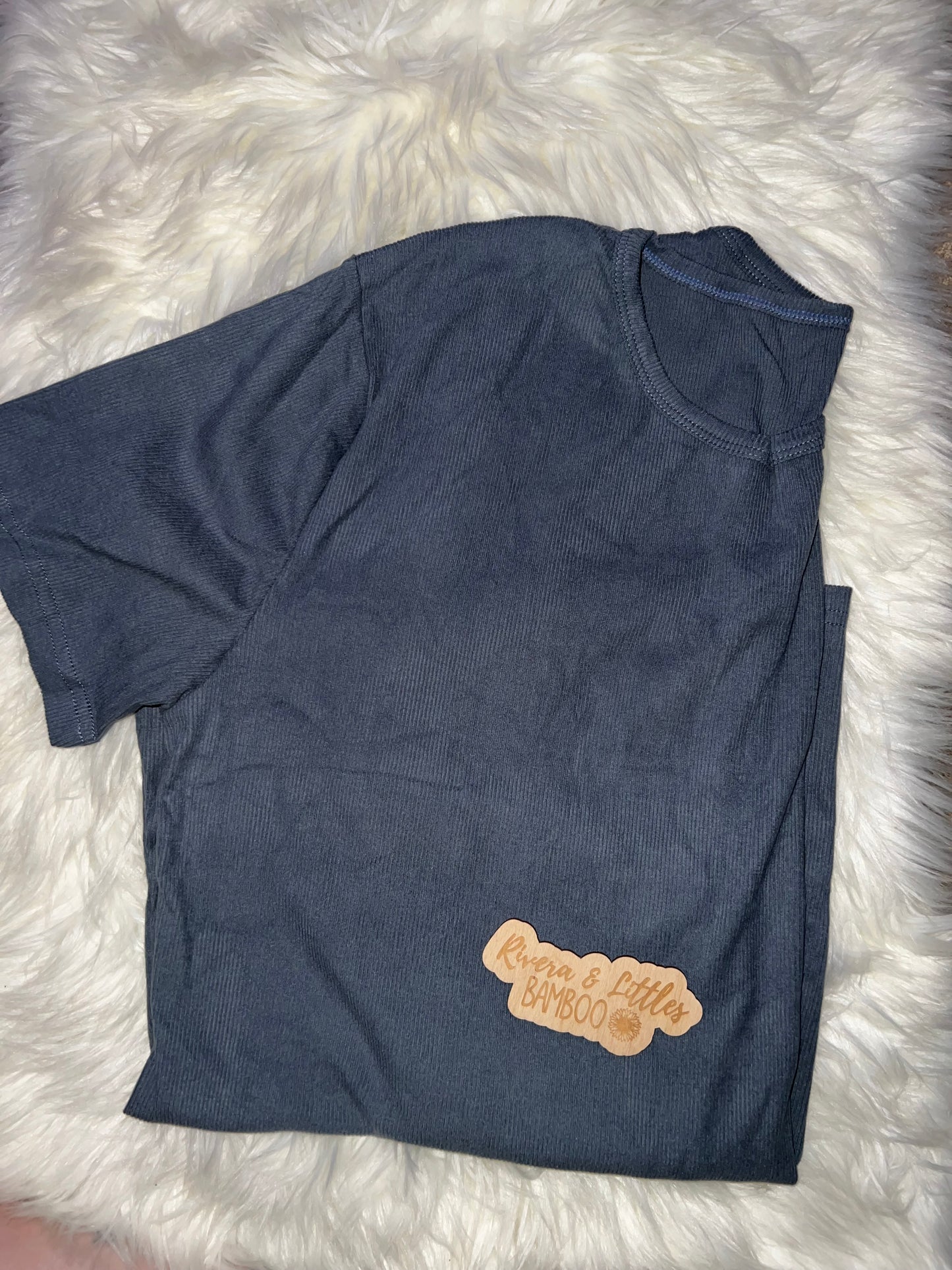 Adult Grey Ribbed Shirt XL