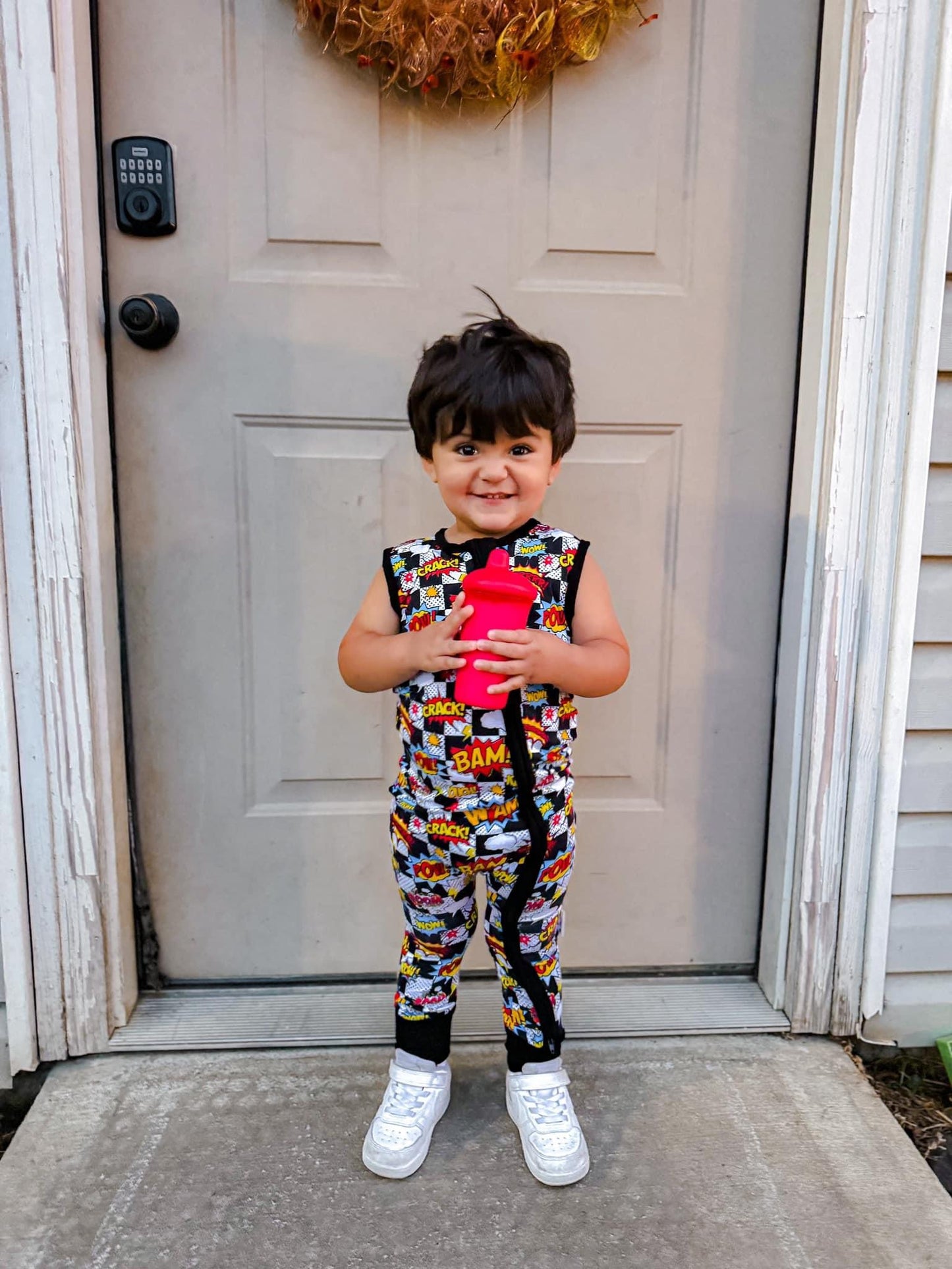 Checkered Tank Zip Romper