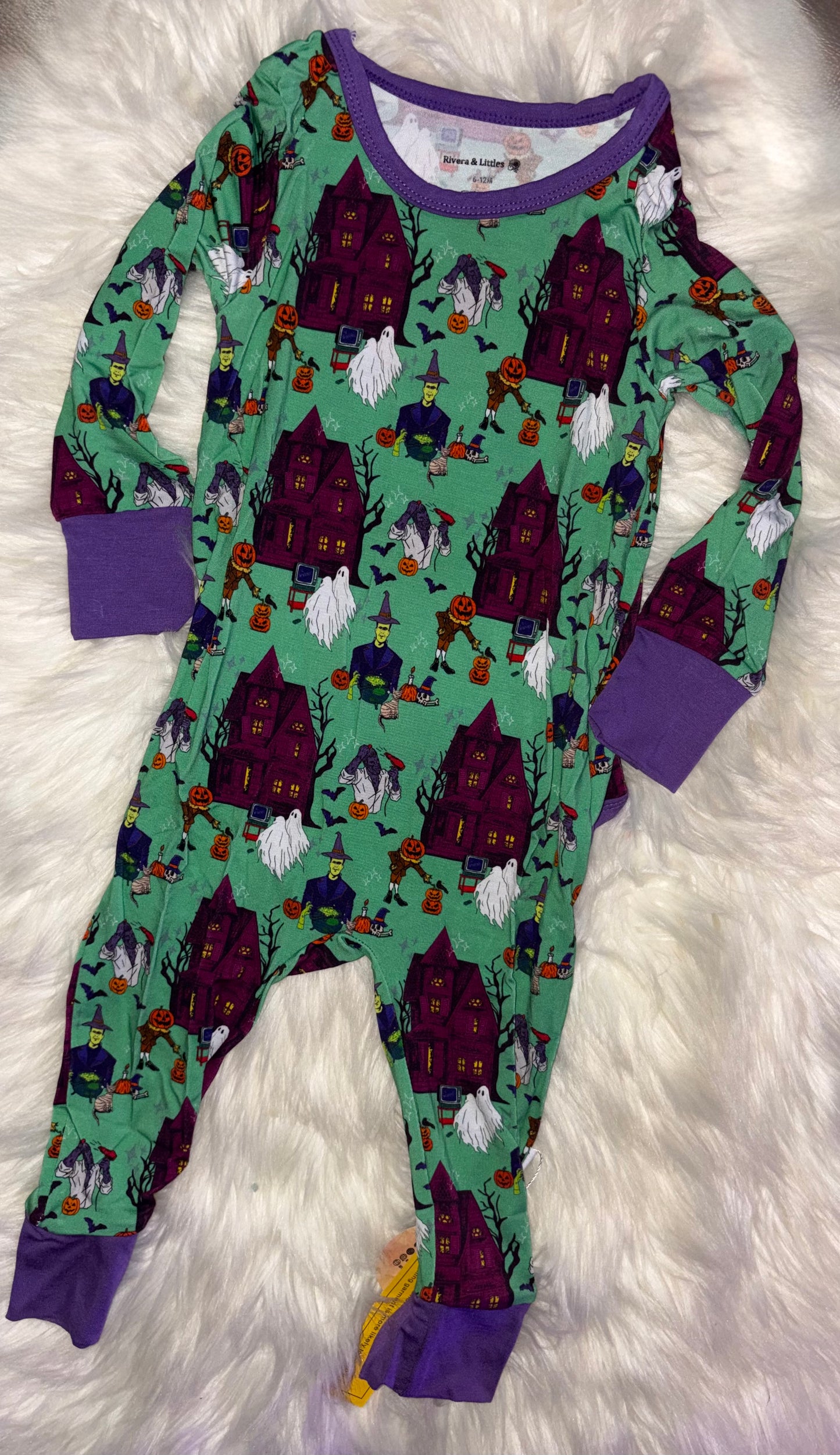 Haunted House 6/12 Envelope Romper