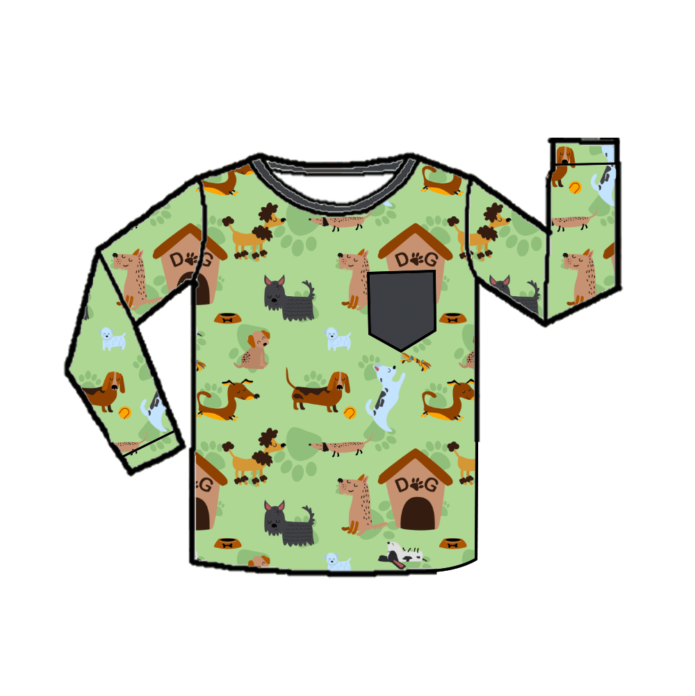 Crewneck Pocket Tee Long Sleeve - Cozy Companions
