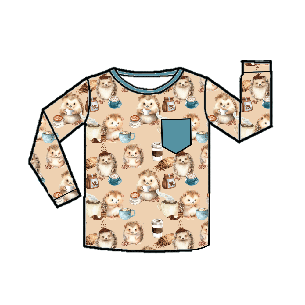 Crewneck Pocket Tee Long Sleeve - Cozy Companions