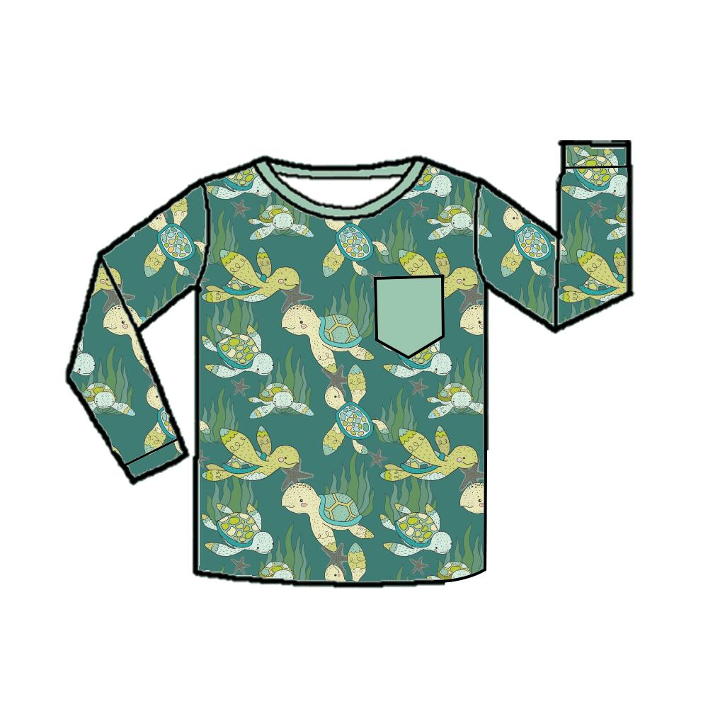 Crewneck Pocket Tee Long Sleeve - Cozy Companions