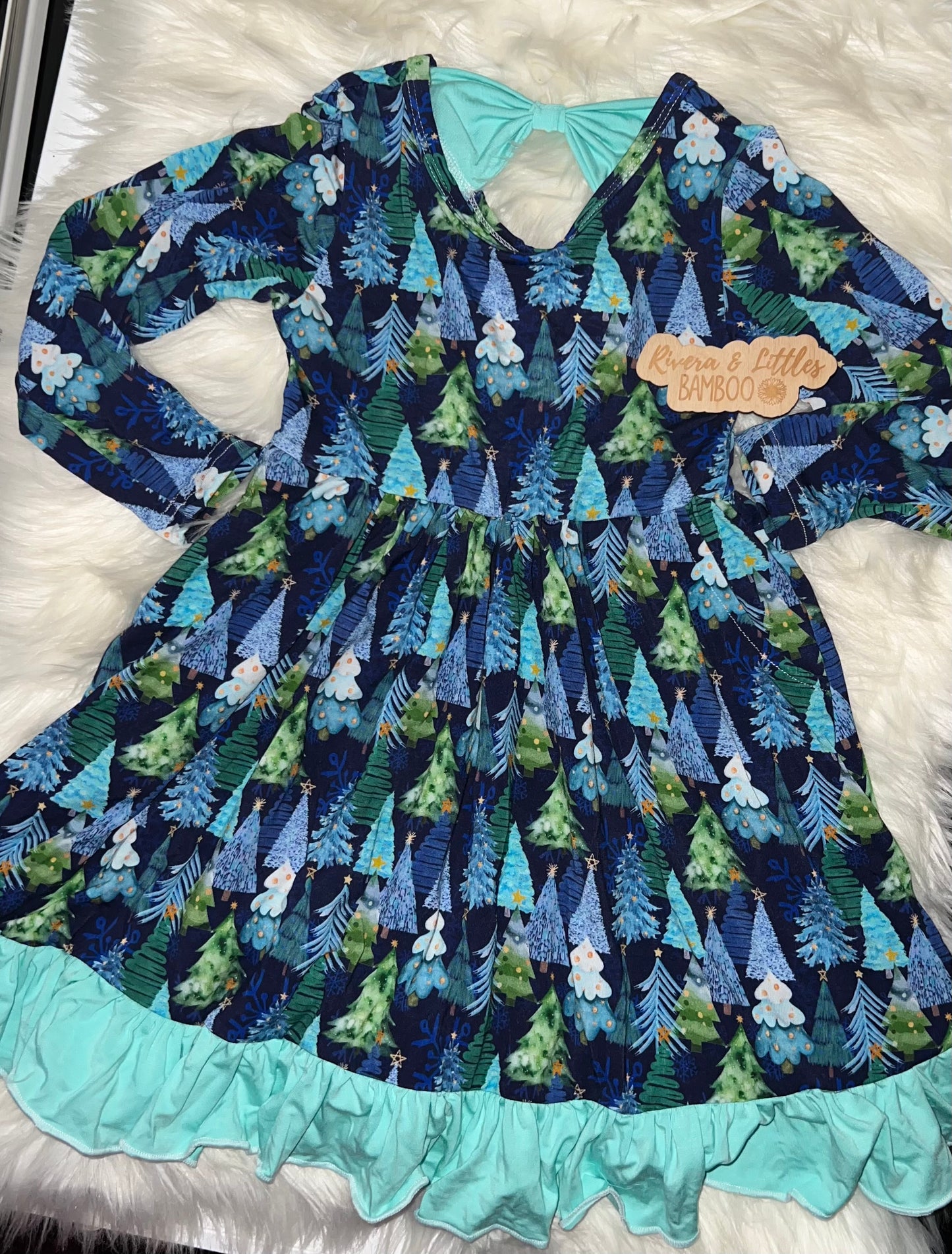 Blue Christmas Long Sleeve Twirl 4t