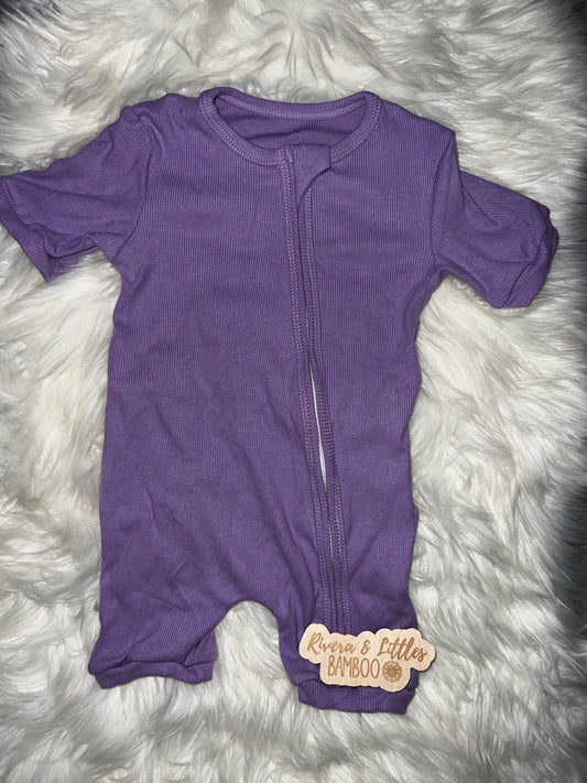 Orchid Ribbed Shortie Zip Romper