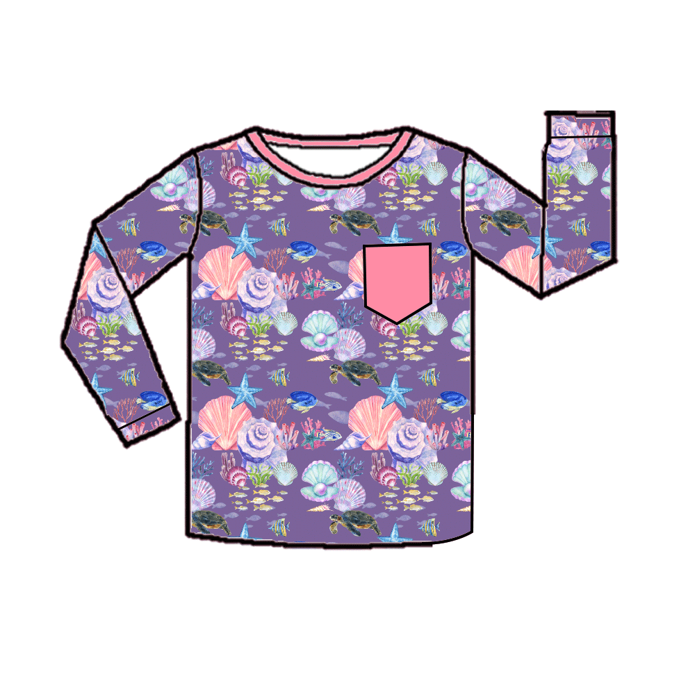 Crewneck Pocket Tee Long Sleeve - All Ocean Collections