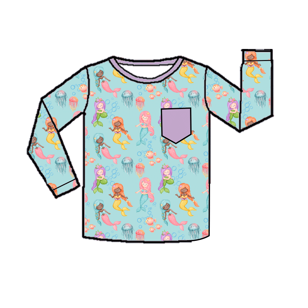 Crewneck Pocket Tee Long Sleeve - All Ocean Collections