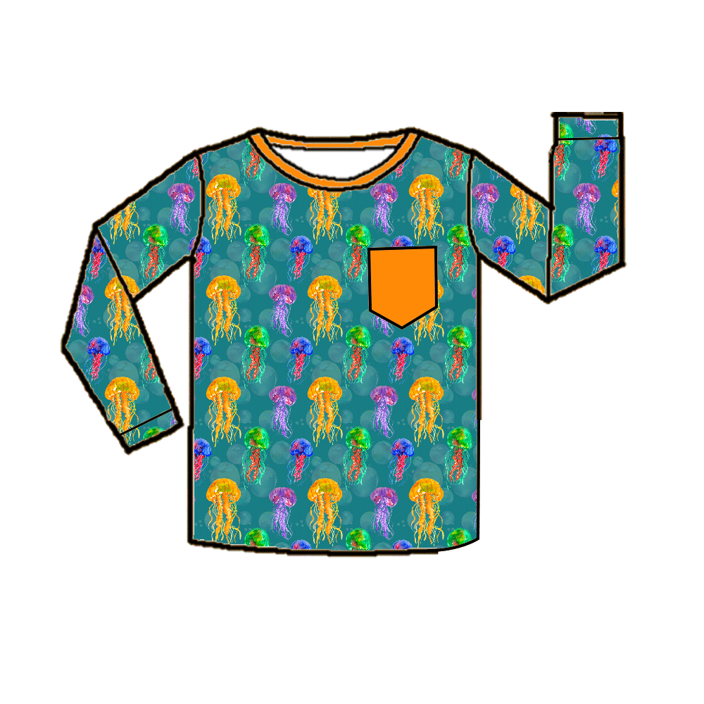 Crewneck Pocket Tee Long Sleeve - All Ocean Collections